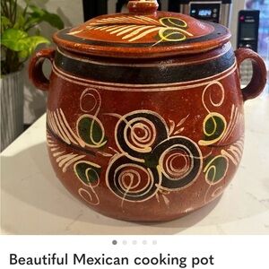 Handcrafted Mexican Pottery Cooking Pot